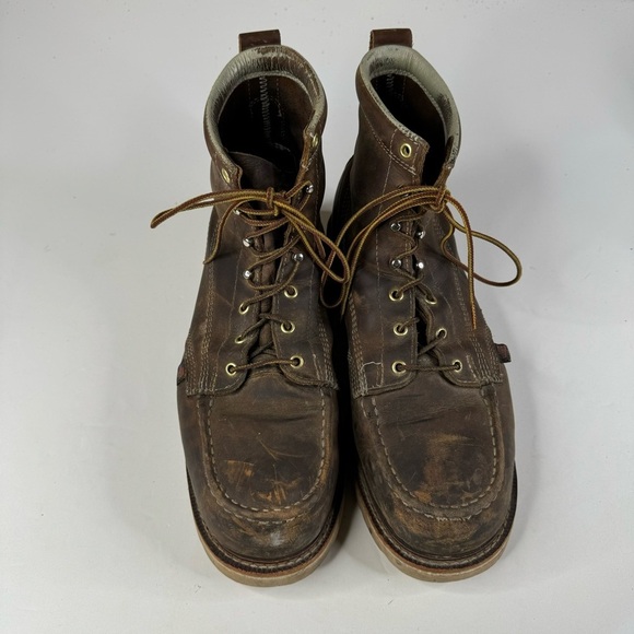 Thorogood Men’s Brown Leather Lace Up Work Boots Size 14 - Picture 2 of 8